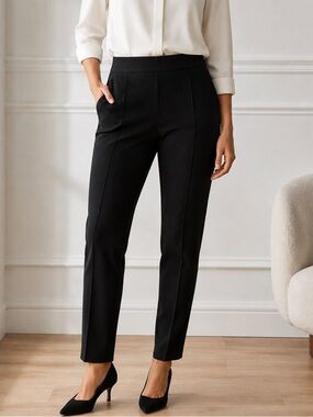 M.M. Lafleur Colby Pant Black Origami Tech Pull-On Pintuck Pants Size 12